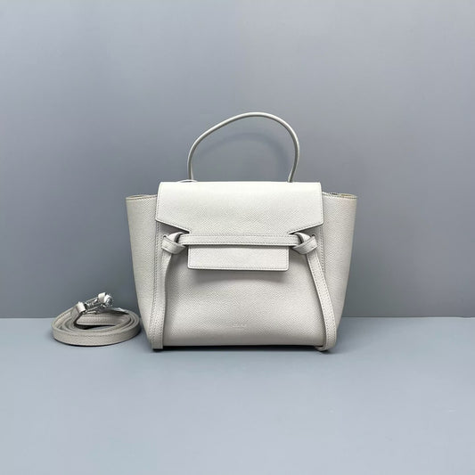 Celine - Belt Bag Nano - Grained calfskin leather - White - (Mini)
