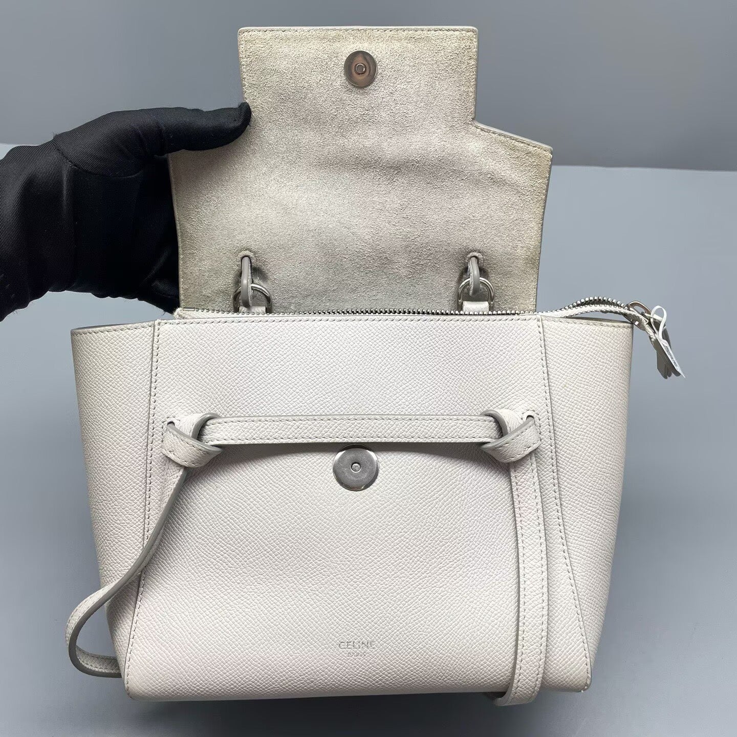Celine - Belt Bag Nano - Grained calfskin leather - White - (Mini)