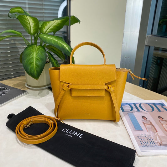 Celine - Belt Bag Nano - Leather - Yellow - (mini)
