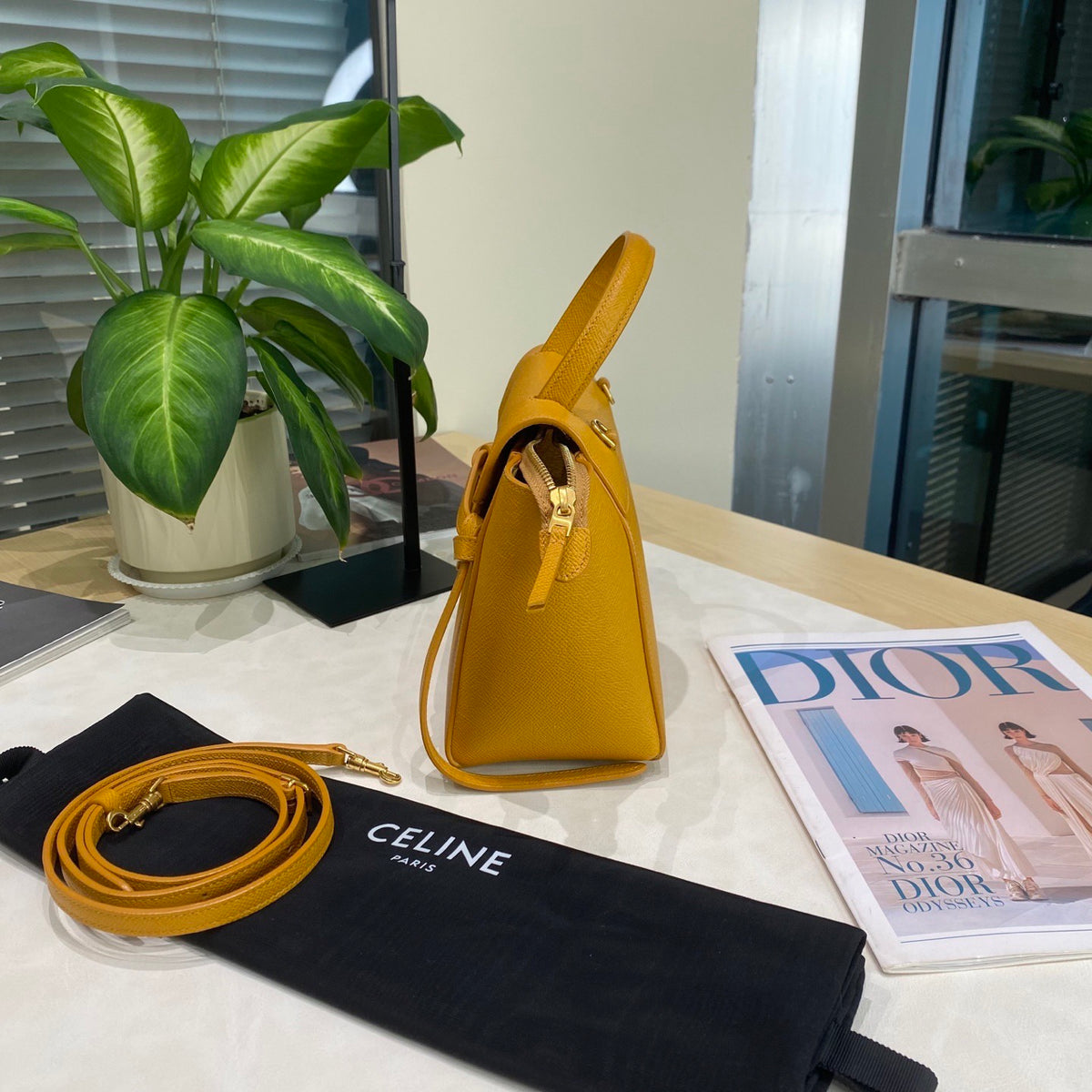 Celine - Belt Bag Nano - Leather - Yellow - (mini)