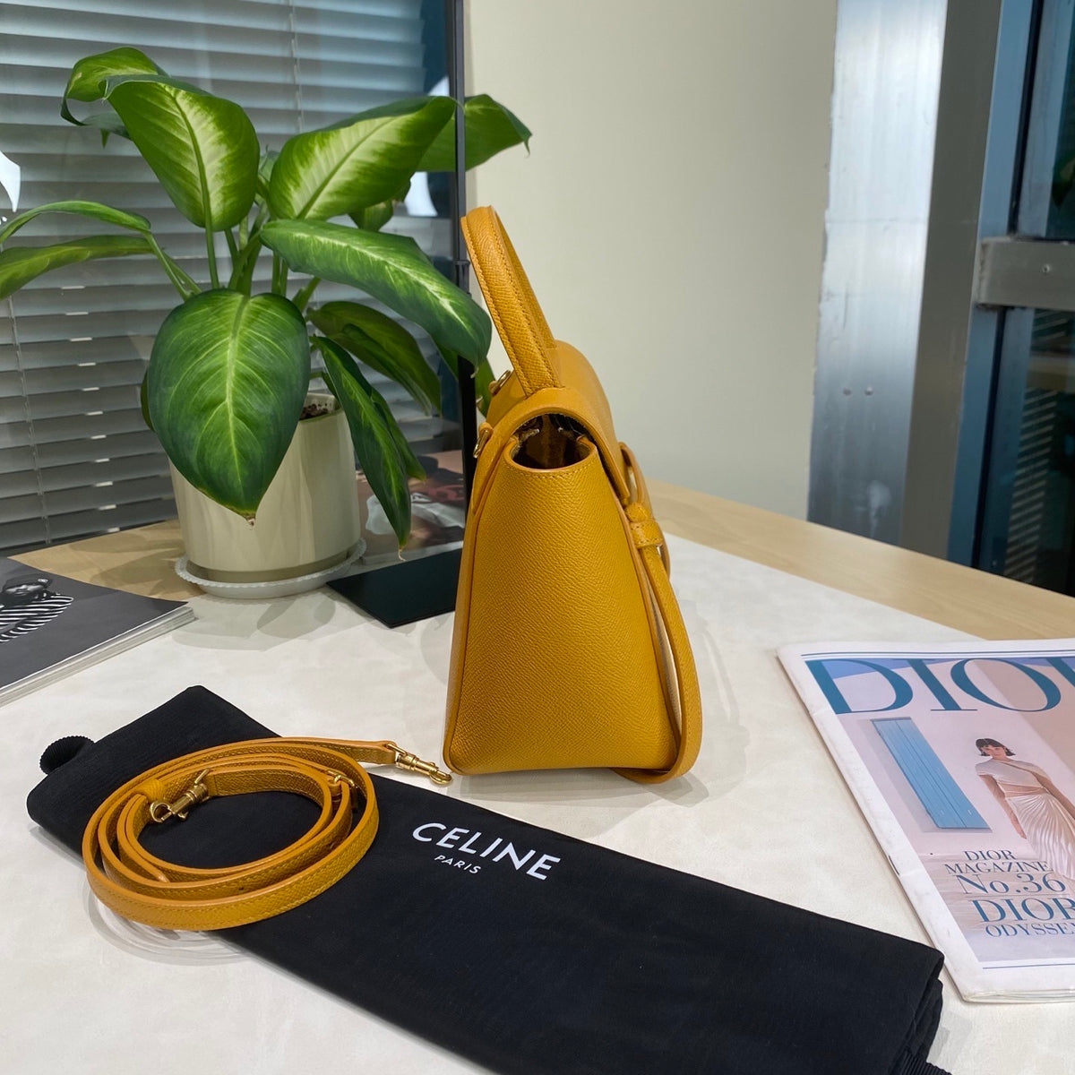 Celine - Belt Bag Nano - Leather - Yellow - (mini)