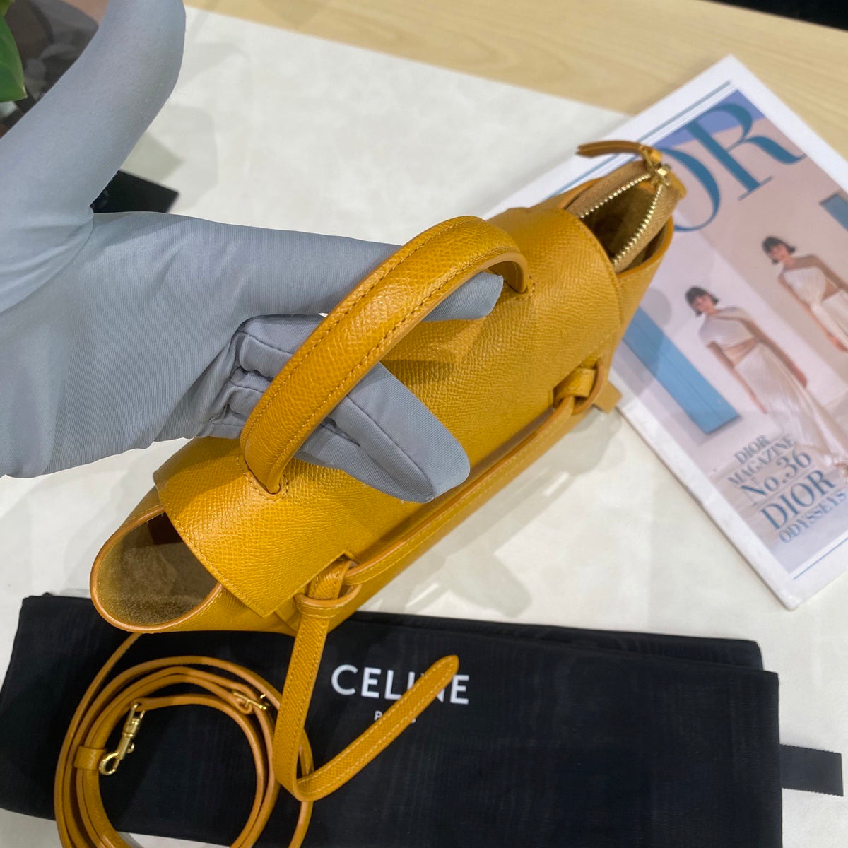 Celine - Belt Bag Nano - Leather - Yellow - (mini)