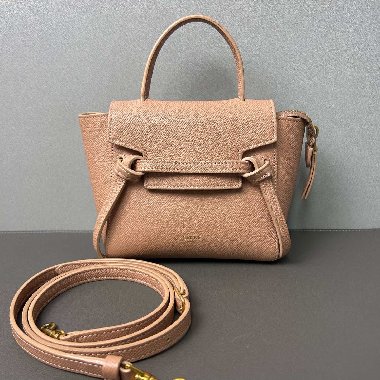 Celine - Belt Bag Pico - Grained calf leather - Nude Pink - (mini)