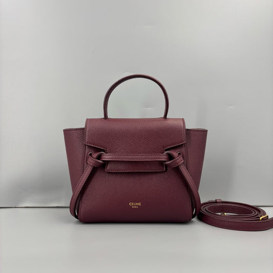 Celine - Belt Bag Pico - Leather - Burgundy - (mini)