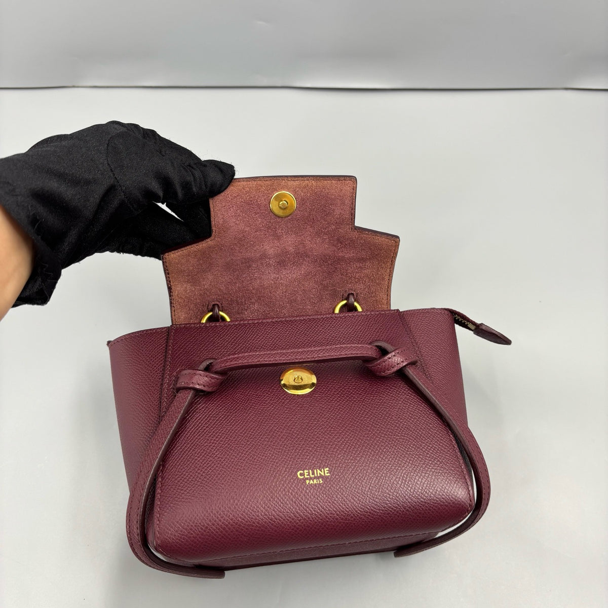Celine - Belt Bag Pico - Leather - Burgundy - (mini)
