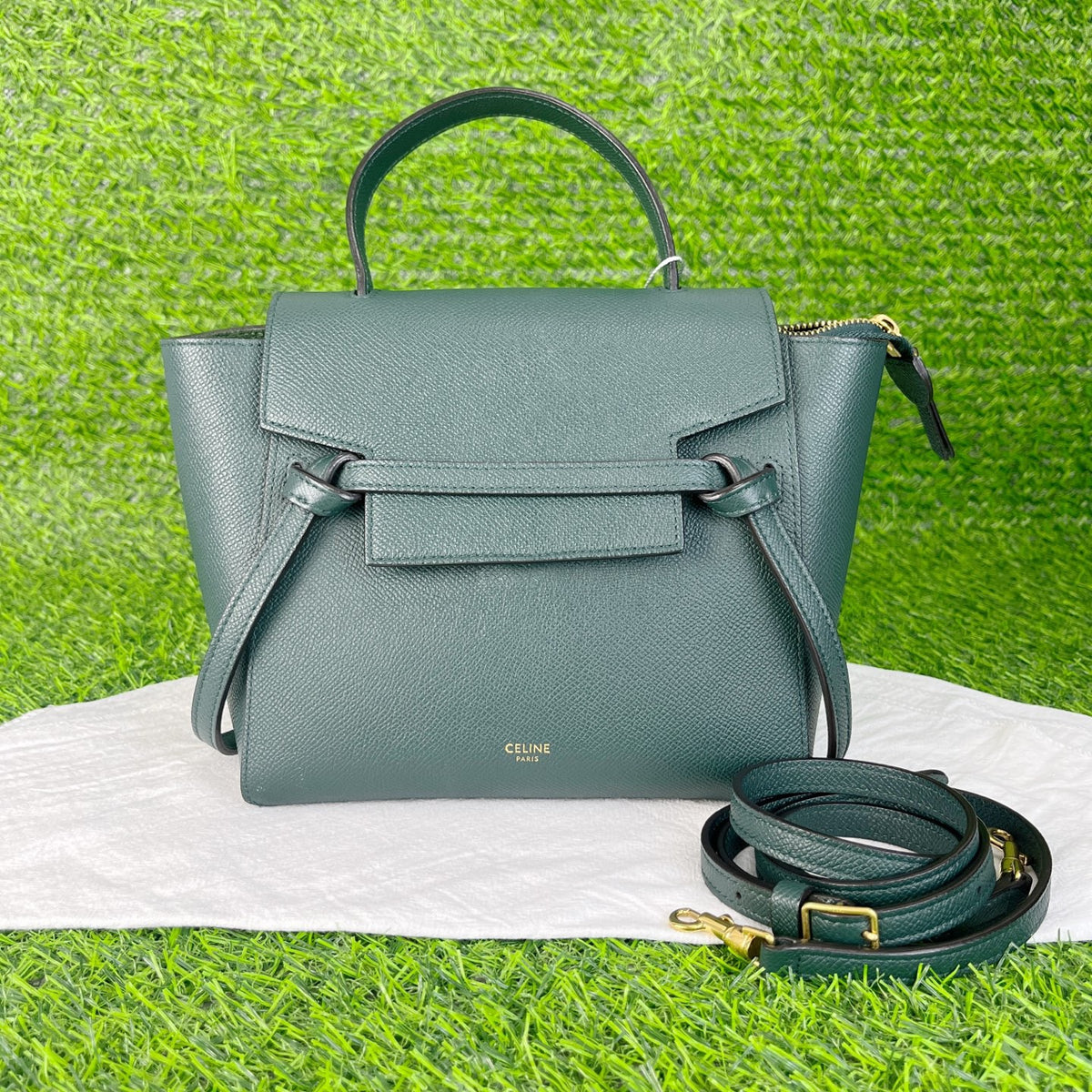 Celine - Belt Bag Small - Leather - Green - (small)