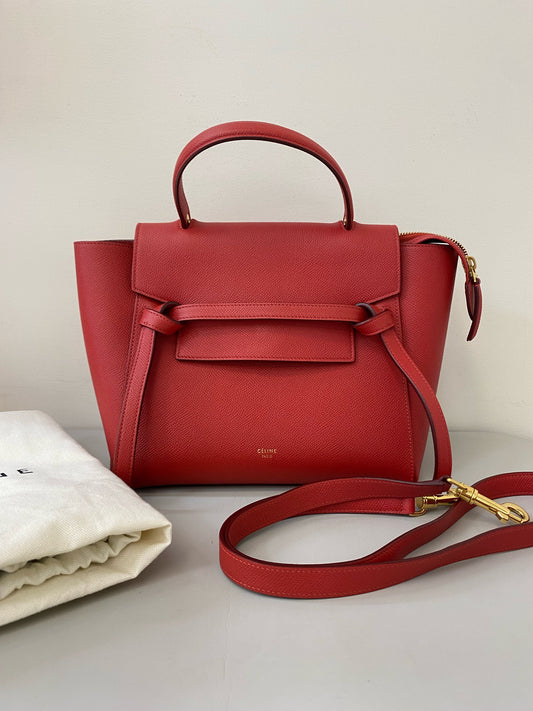 Celine - Belt Bag Small - Leather - Red - (small)