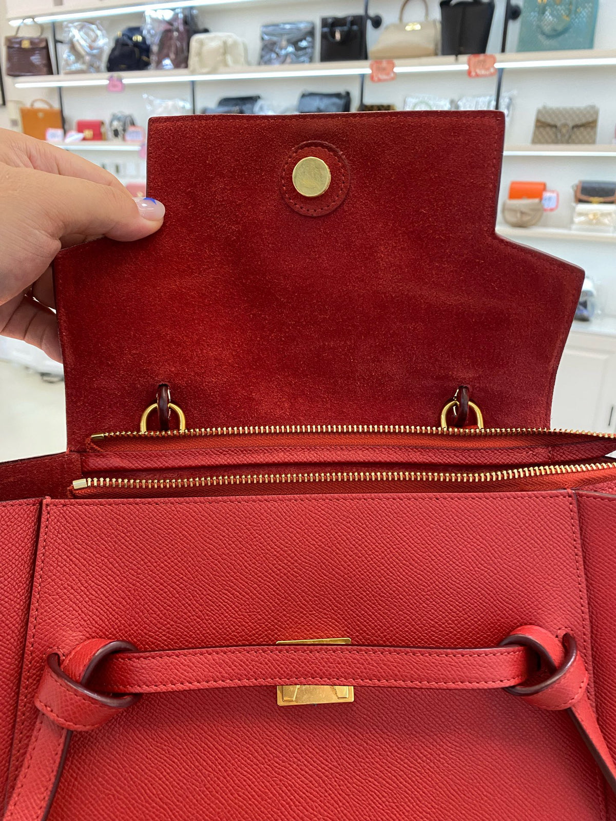 Celine - Belt Bag Small - Leather - Red - (small)