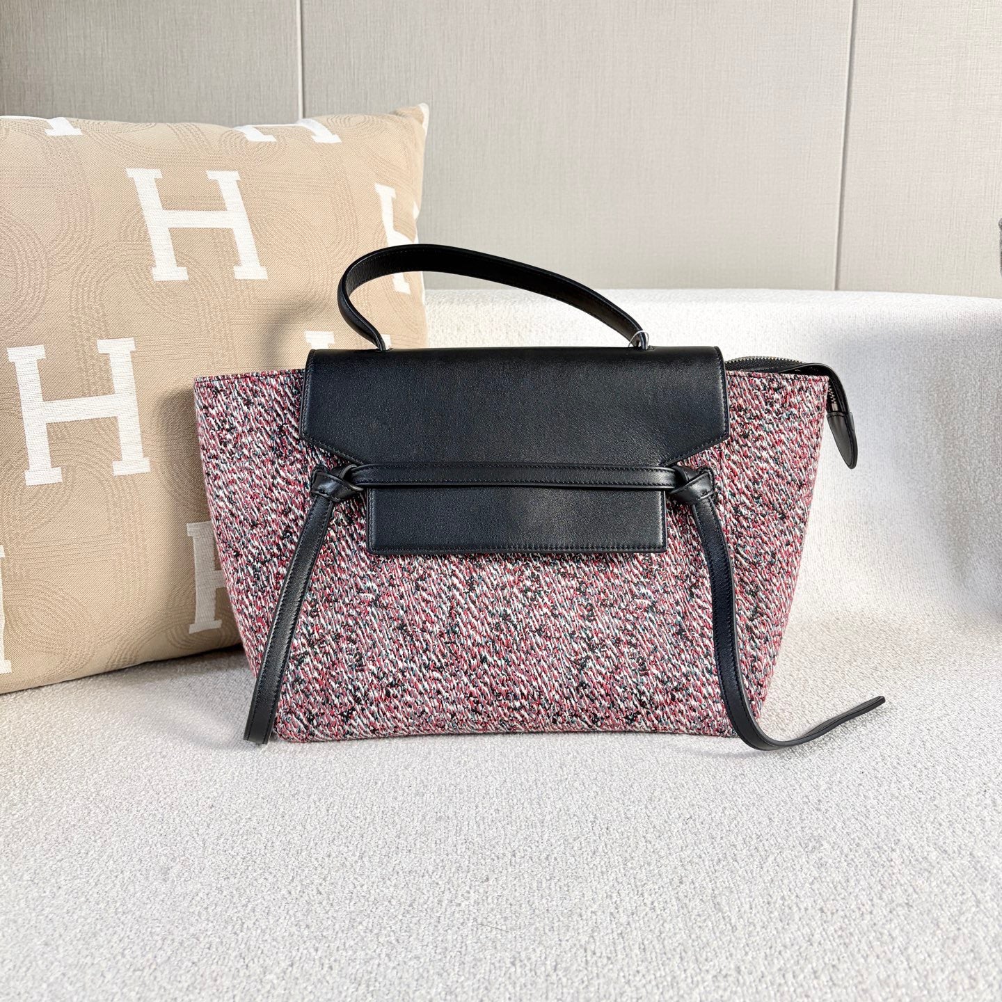 Celine - Belt Bag - Tweed and Leather - Multicolour with Black accents - (medium)