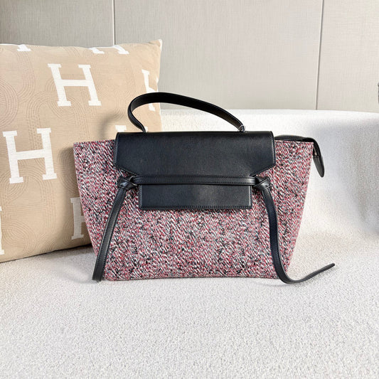 Celine - Belt Bag - Tweed and Leather - Multicolour with Black accents - (medium)