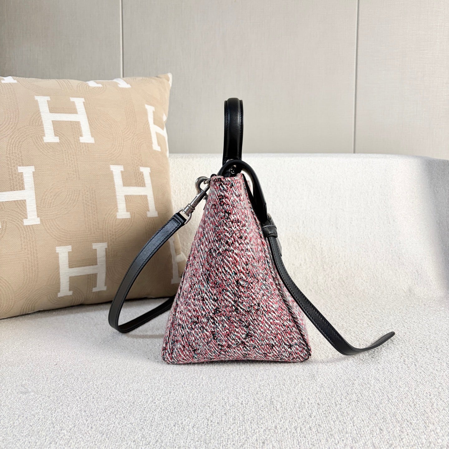 Celine - Belt Bag - Tweed and Leather - Multicolour with Black accents - (medium)