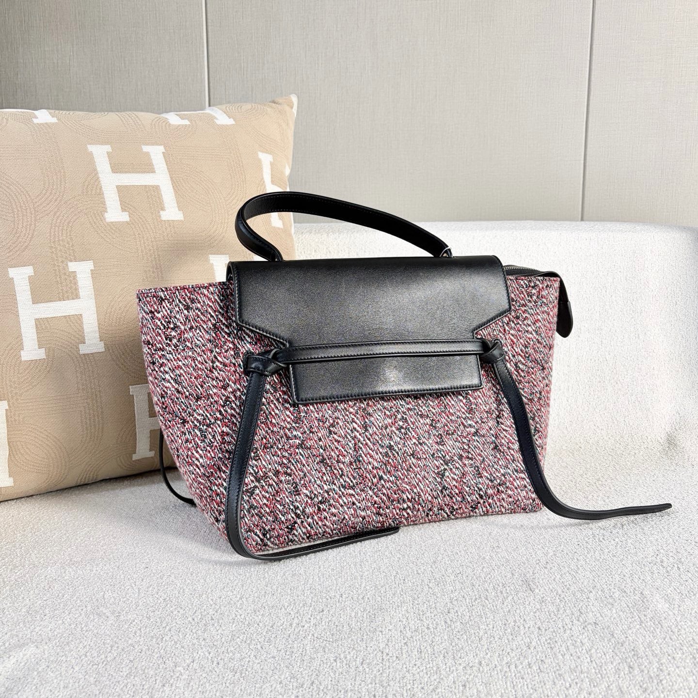Celine - Belt Bag - Tweed and Leather - Multicolour with Black accents - (medium)