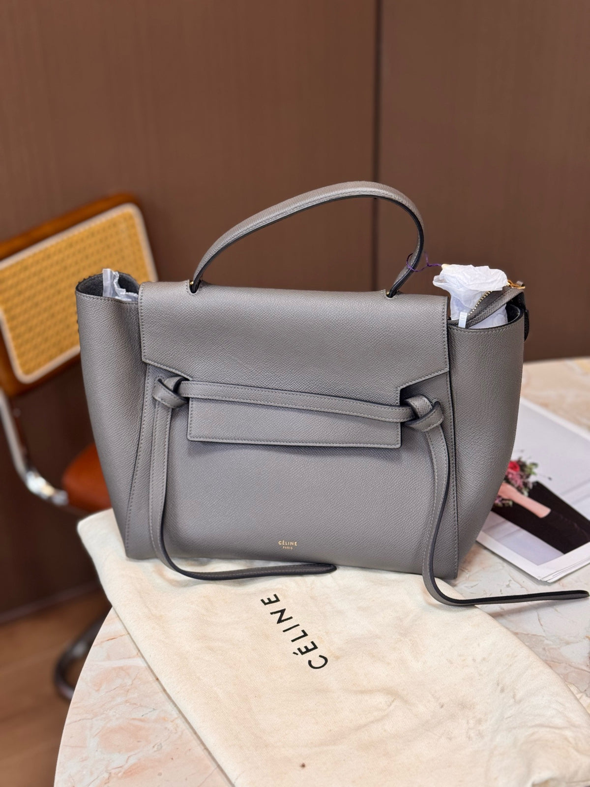 Celine - Belt Large - Leather - Grey - (large)