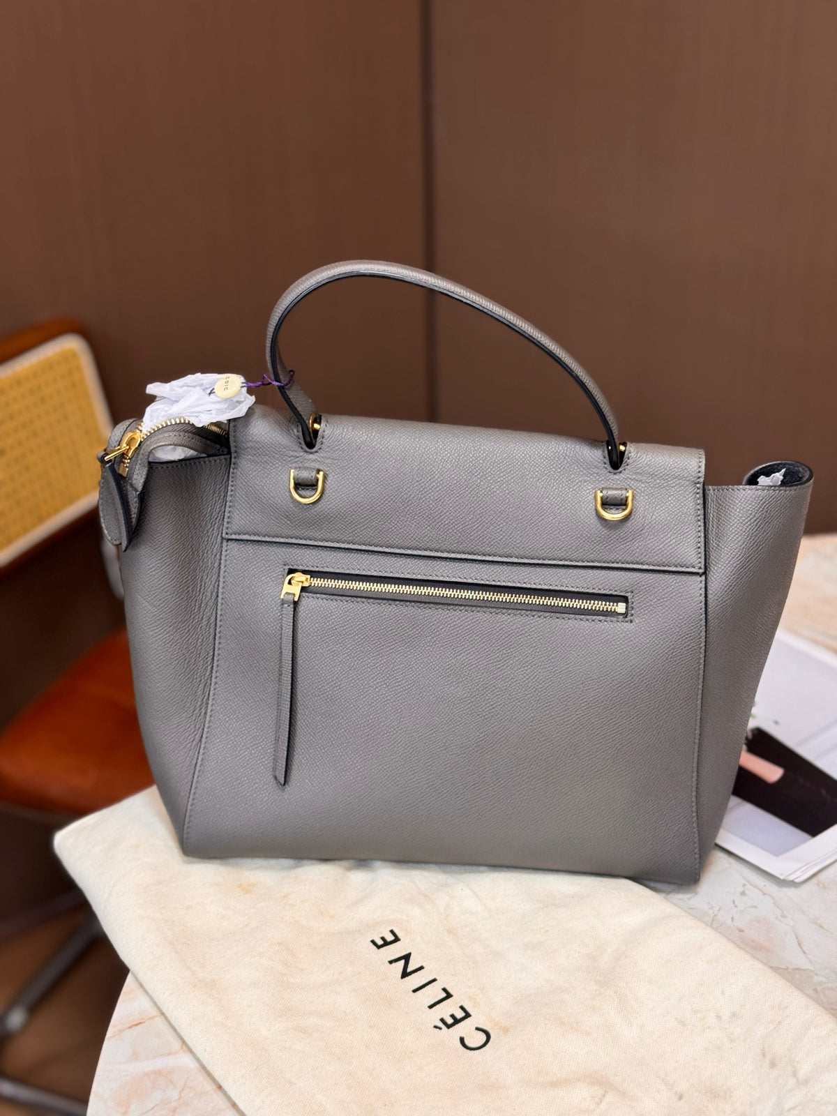 Celine - Belt Large - Leather - Grey - (large)