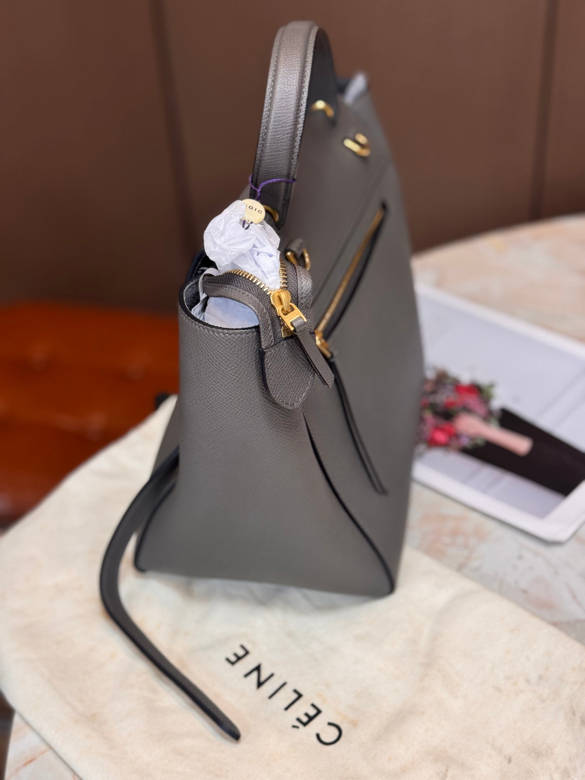 Celine - Belt Large - Leather - Grey - (large)