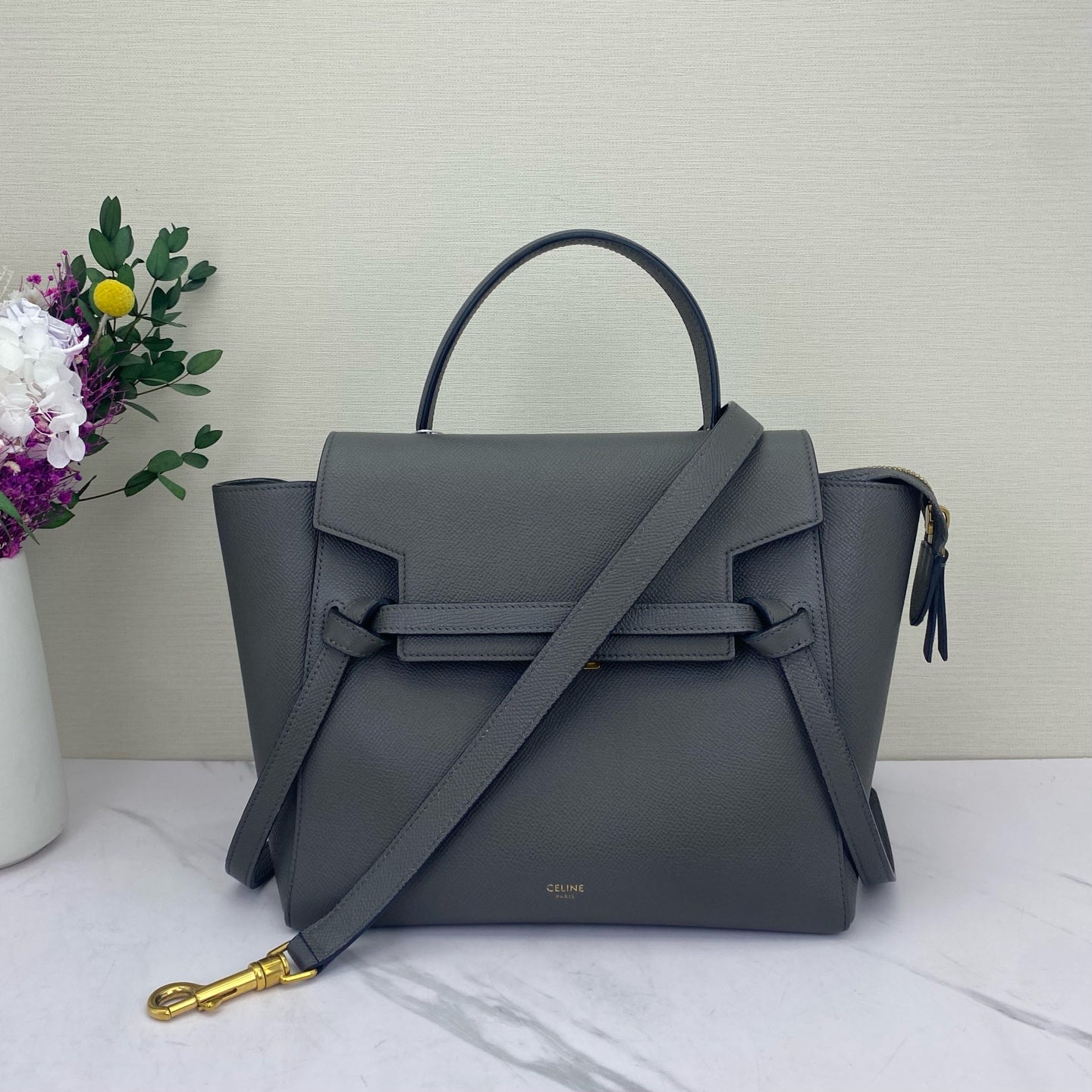 Celine - Belt - Leather - Grey - (mini)