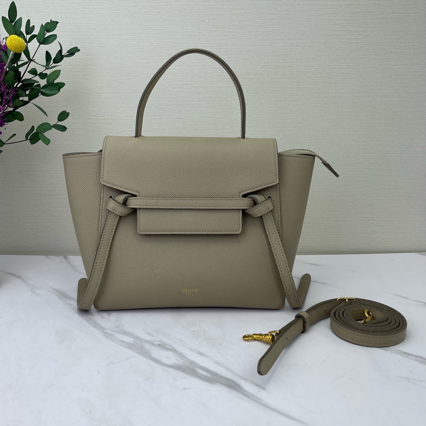 Celine - Belt - Leather - Grey - (nano)