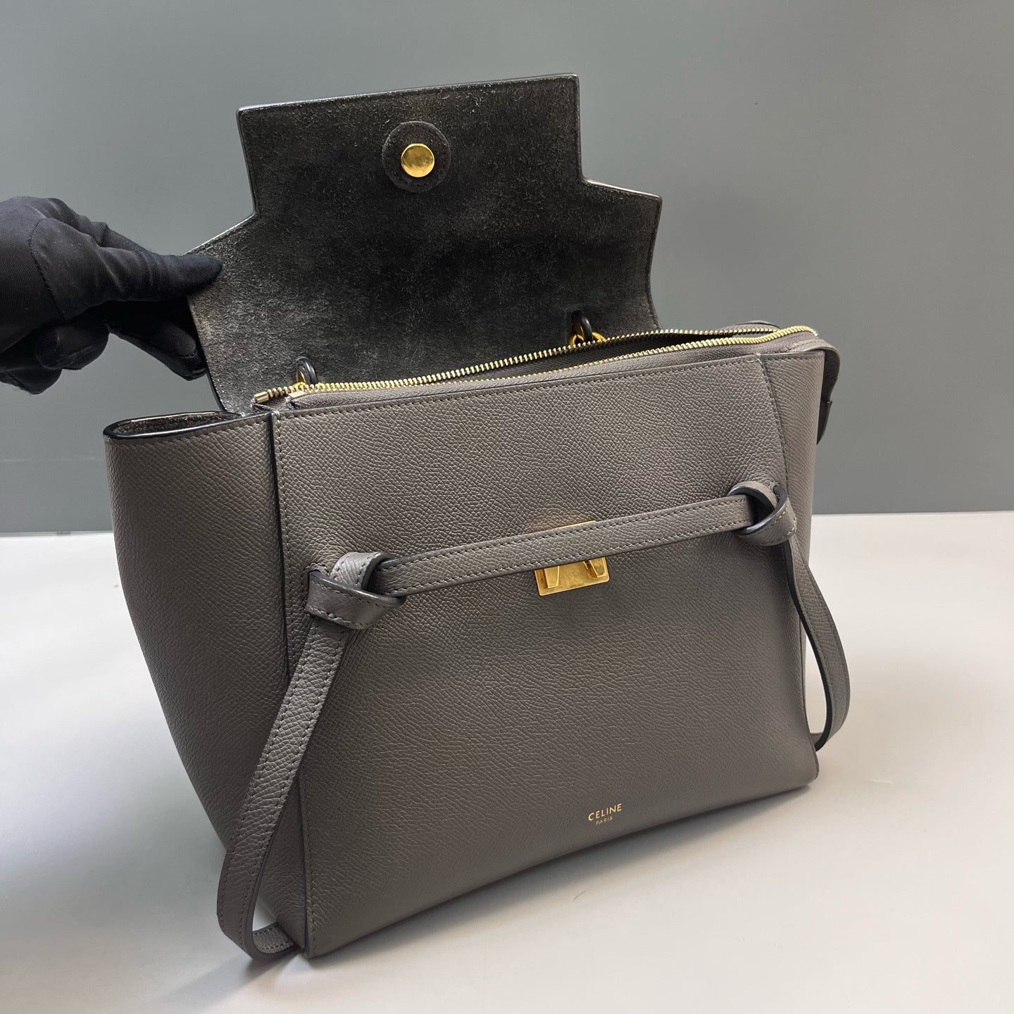 Celine - Belt - Leather - Grey - (small)