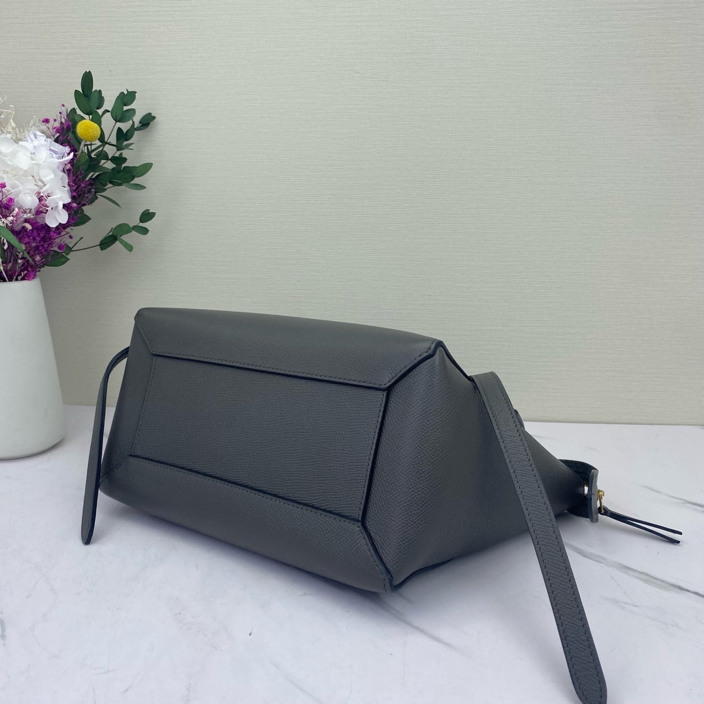 Celine - Belt Micro - Grained calfskin leather - Grey - (small)
