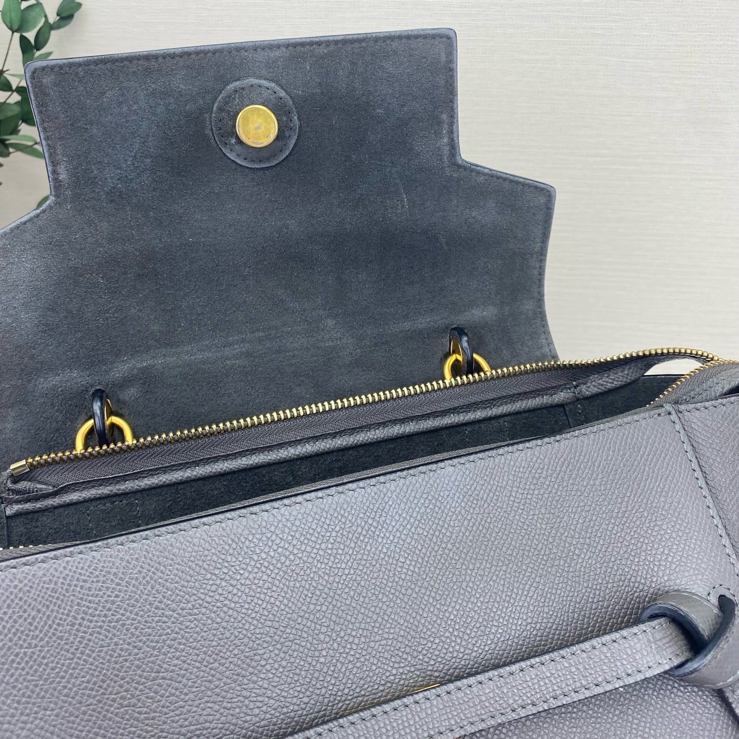 Celine - Belt Micro - Grained calfskin leather - Grey - (small)