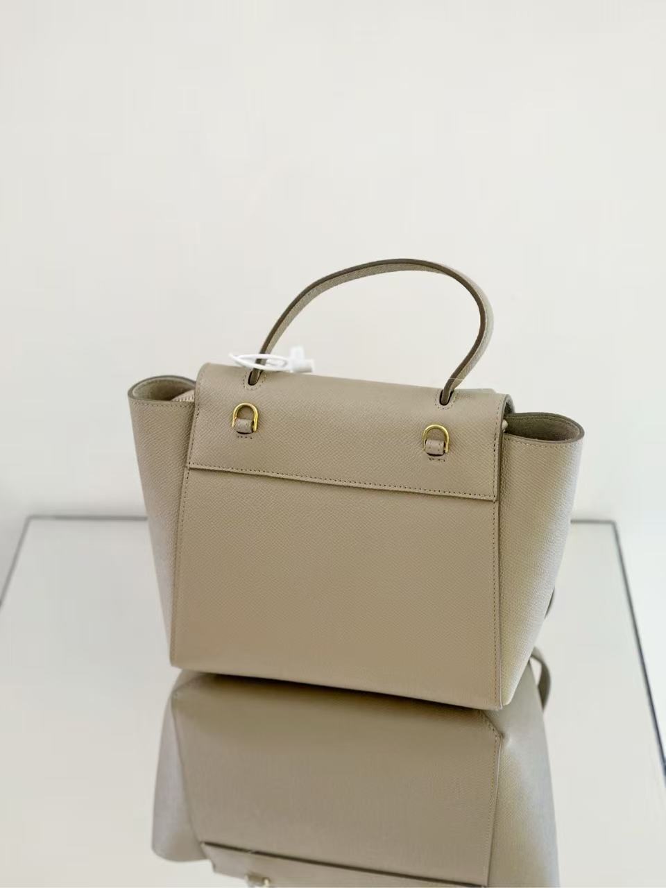 Celine - Belt Nano - Grained calfskin leather - Elephant Grey - (Mini)