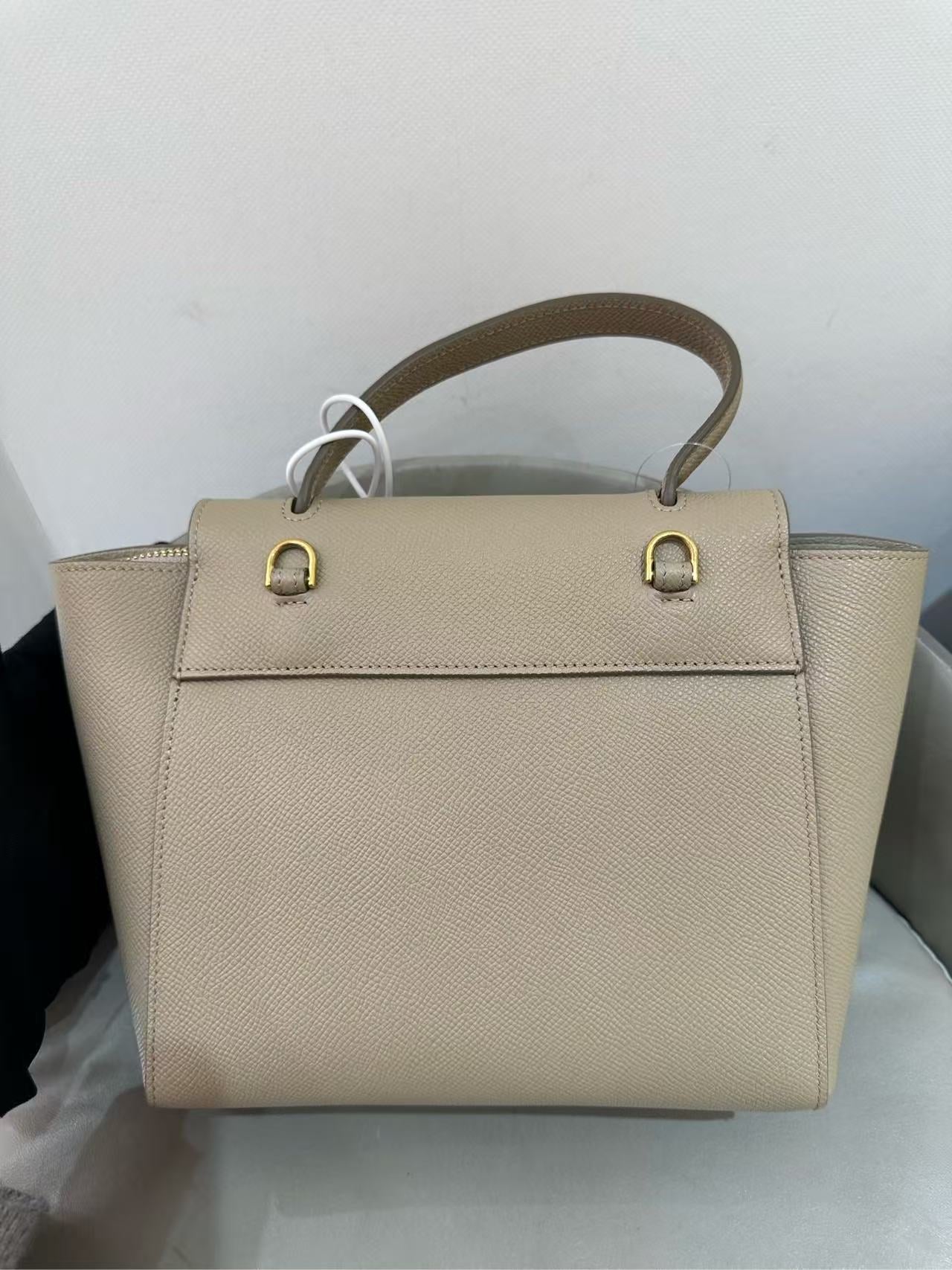 Celine - Belt Nano - Grained calfskin leather - Elephant Grey - (Mini)