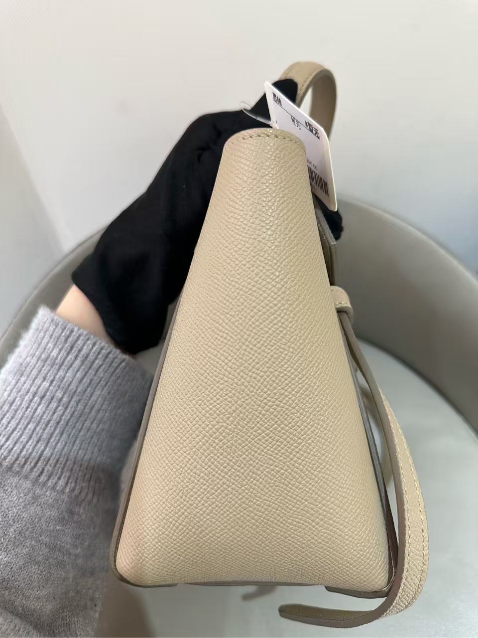 Celine - Belt Nano - Grained calfskin leather - Elephant Grey - (Mini)