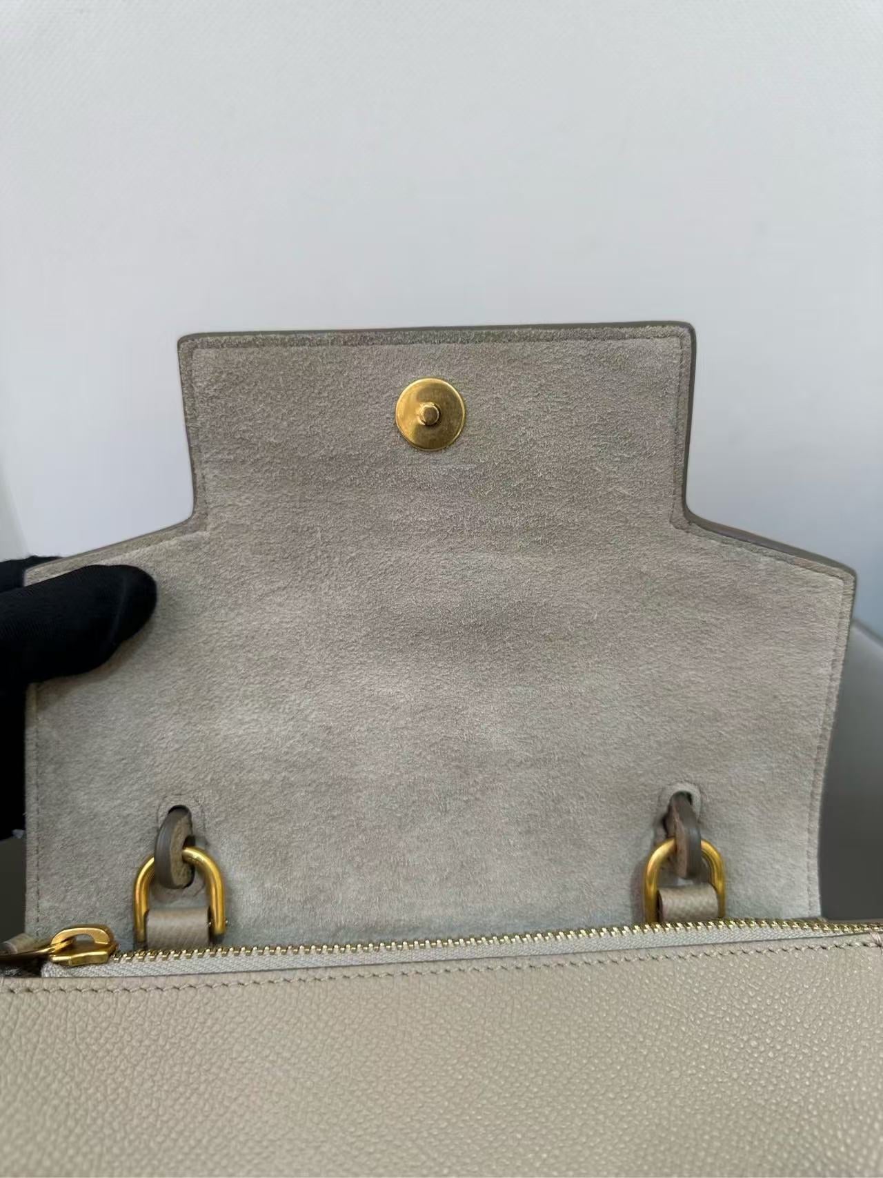 Celine - Belt Nano - Grained calfskin leather - Elephant Grey - (Mini)