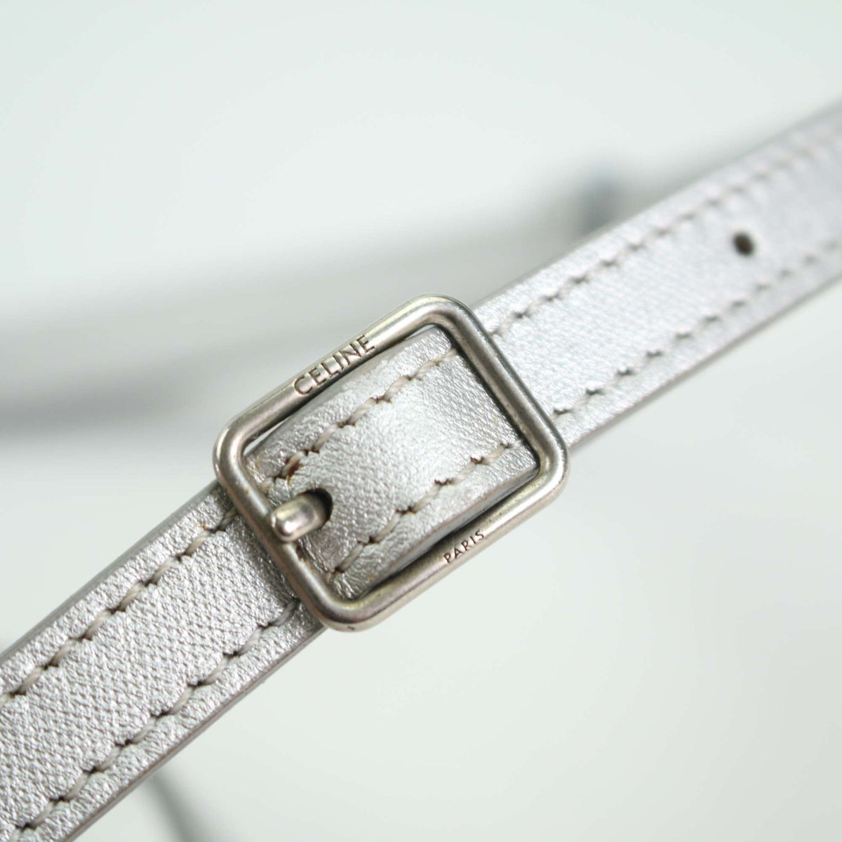 Celine - Belt Nano - Leather - Silver - (mini)