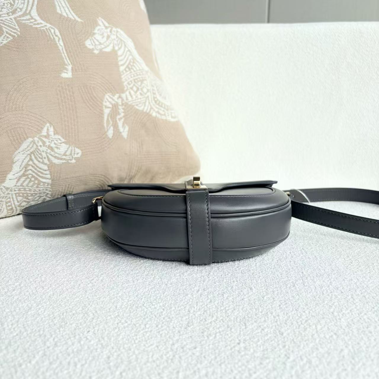 Celine - Besace 16 - Calfskin leather - Dark Grey - (small)