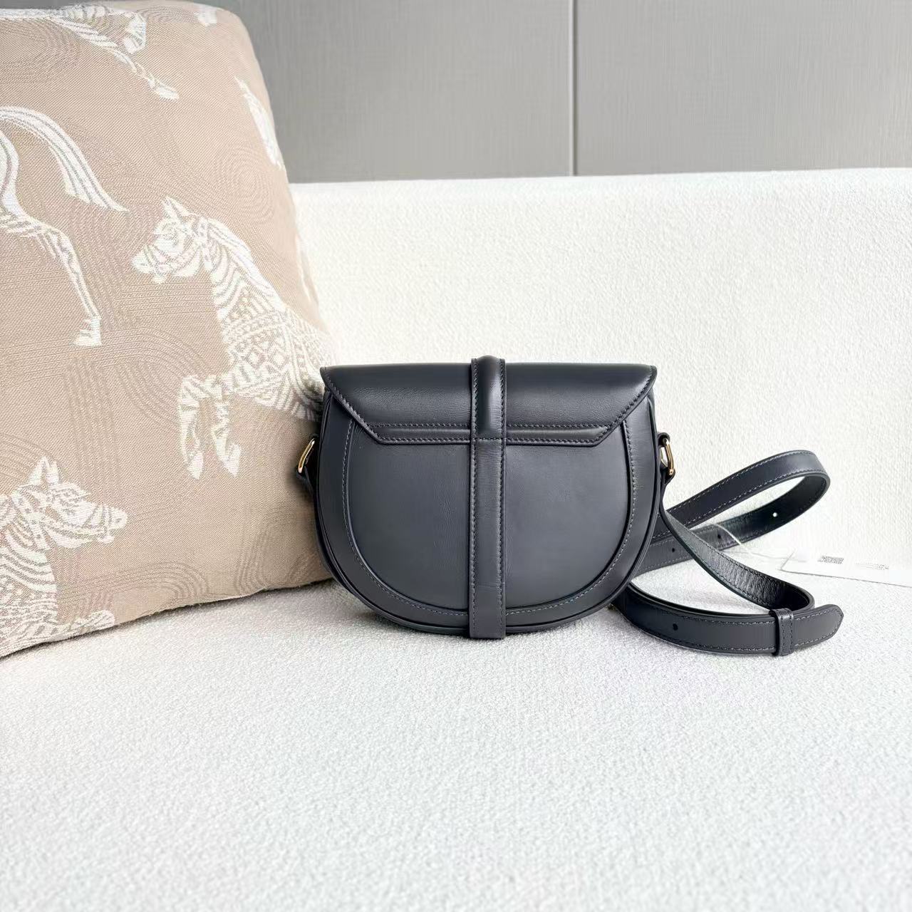 Celine - Besace 16 - Calfskin leather - Dark Grey - (small)