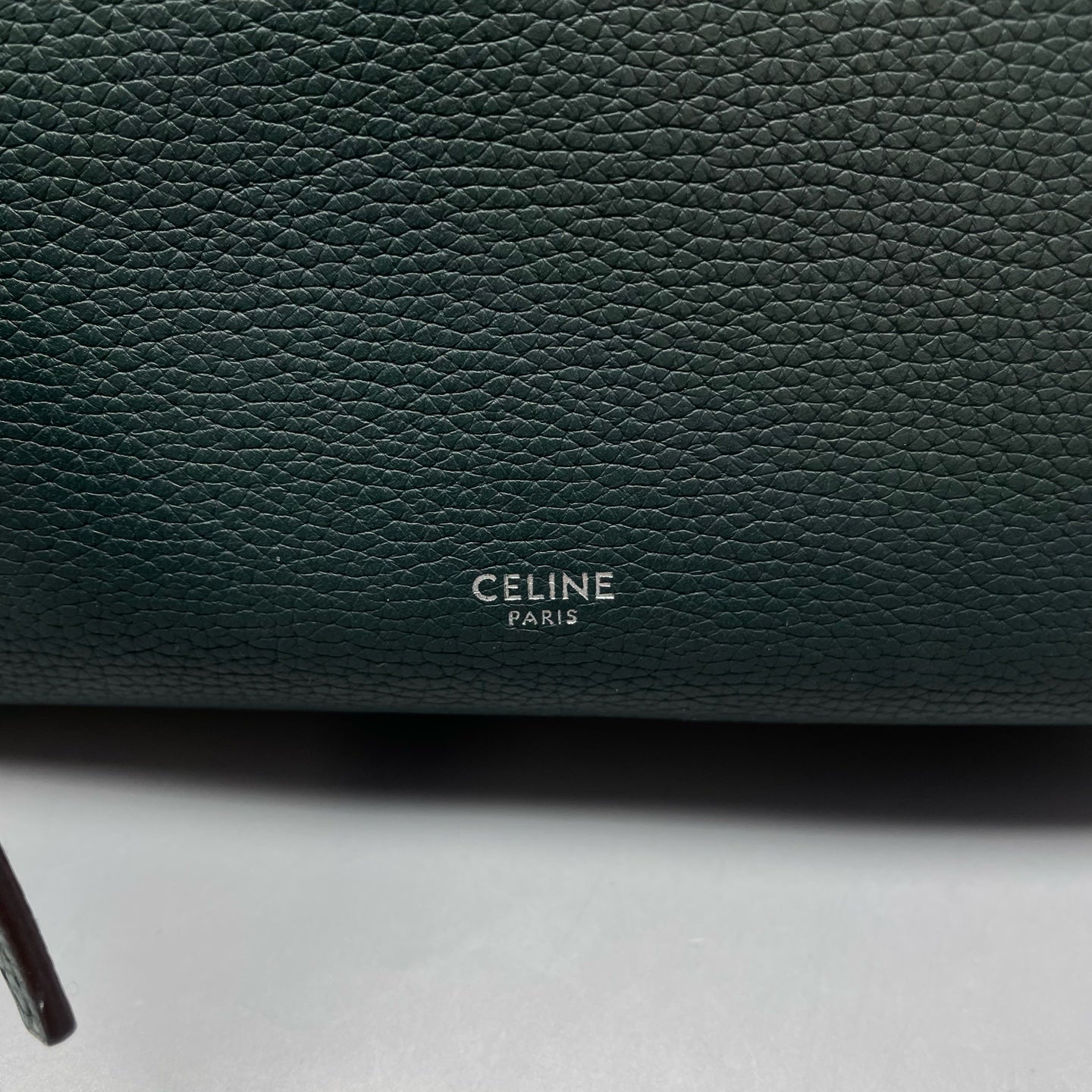 Celine - Big Bag - Pebbled leather - Dark Green with Silver-Tone Hardware - (small)