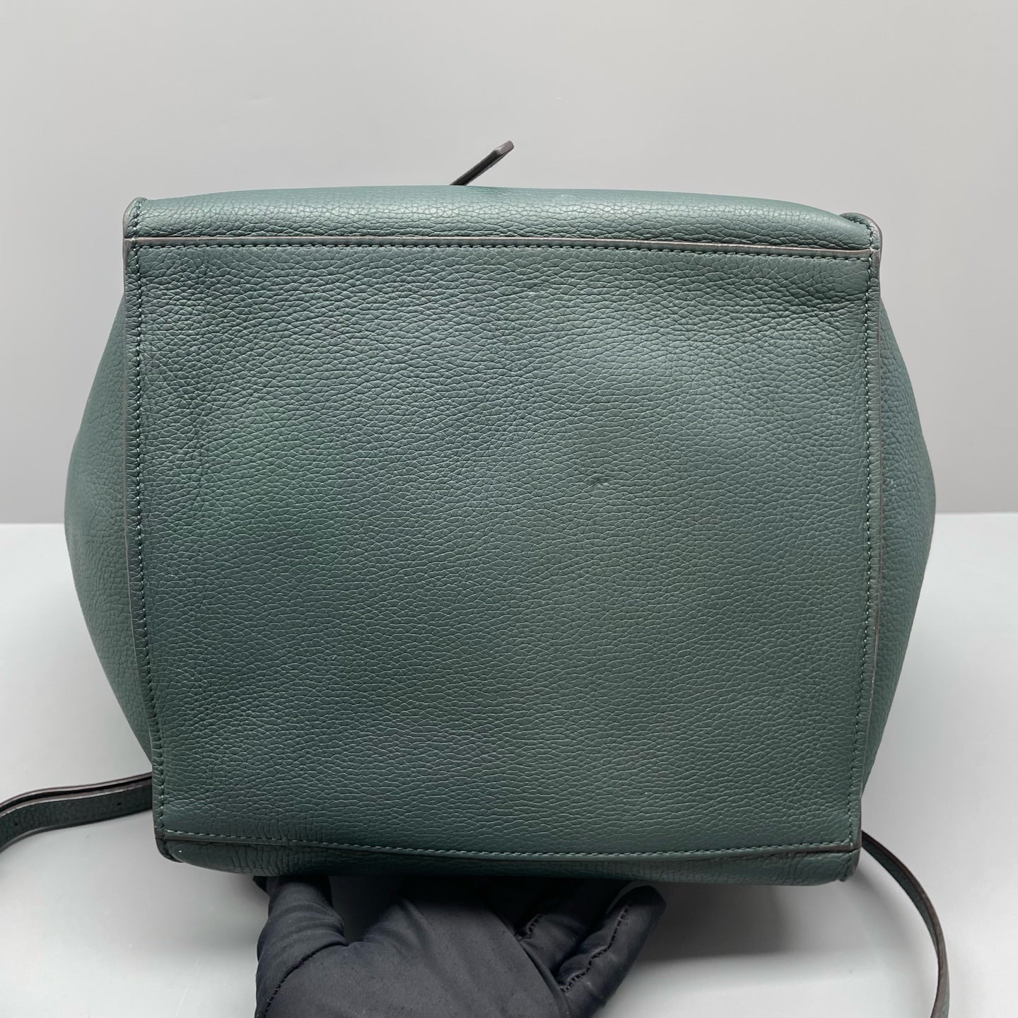 Celine - Big Bag - Pebbled leather - Dark Green with Silver-Tone Hardware - (small)