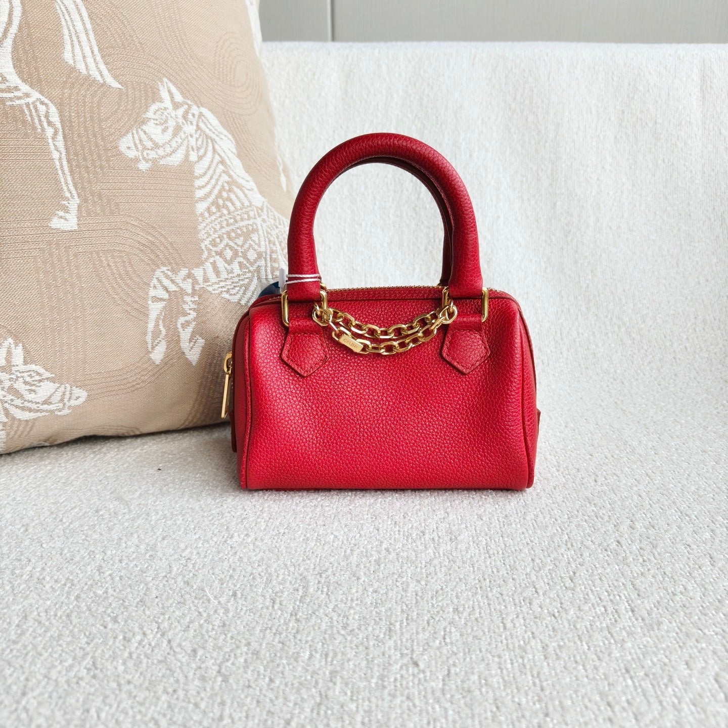 Celine - Boston Mini Bag - Cowhide leather - Red with Gold-Tone Hardware - (mini)