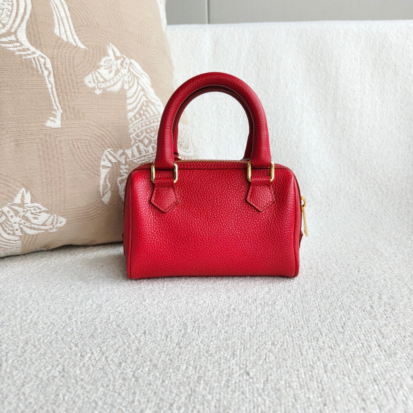 Celine - Boston Mini Bag - Cowhide leather - Red with Gold-Tone Hardware - (mini)