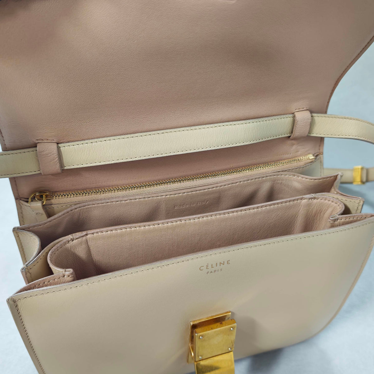 CELINE - Box Bag - Leather - Beige - (medium)