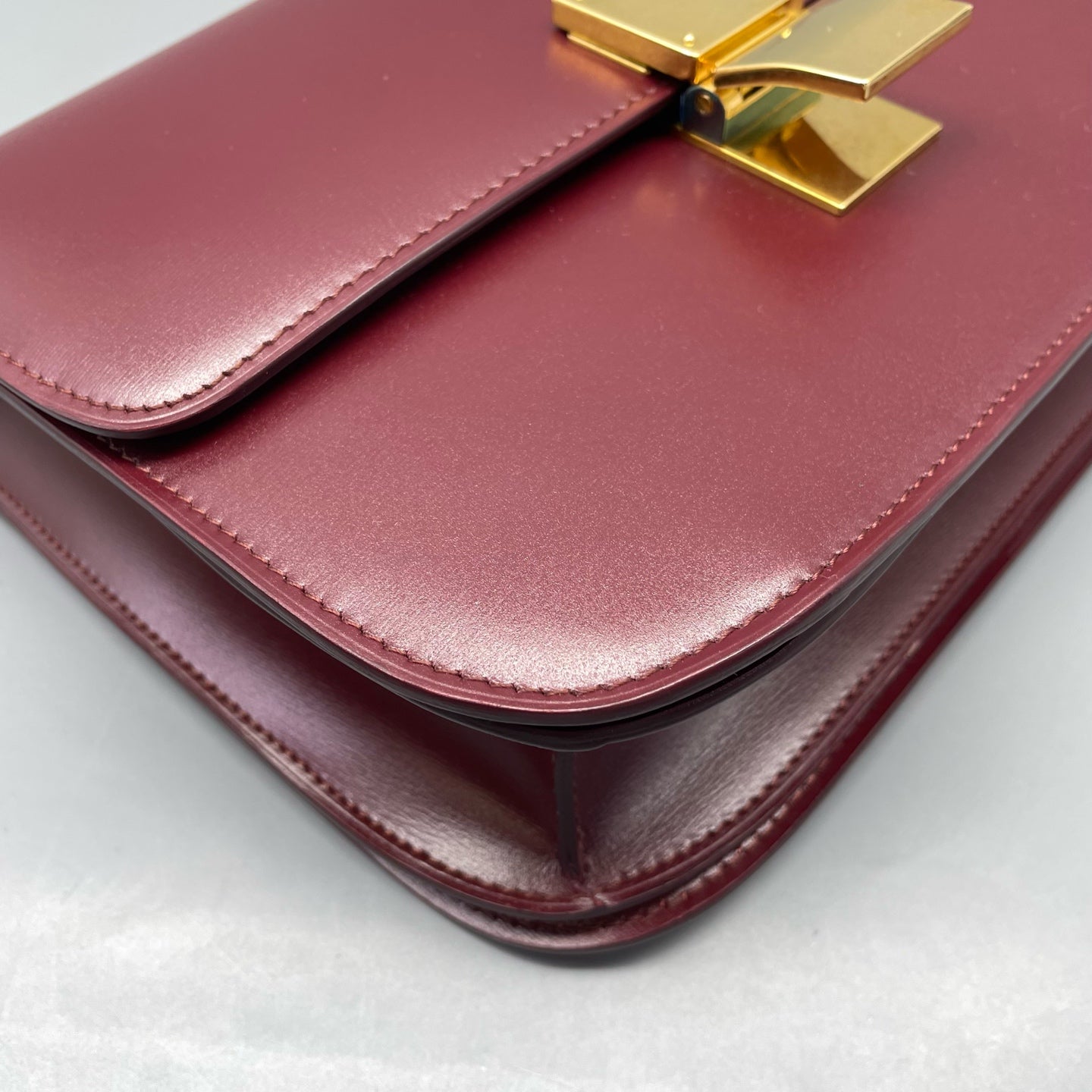 Celine - Box Bag - Leather - Burgundy - (medium)