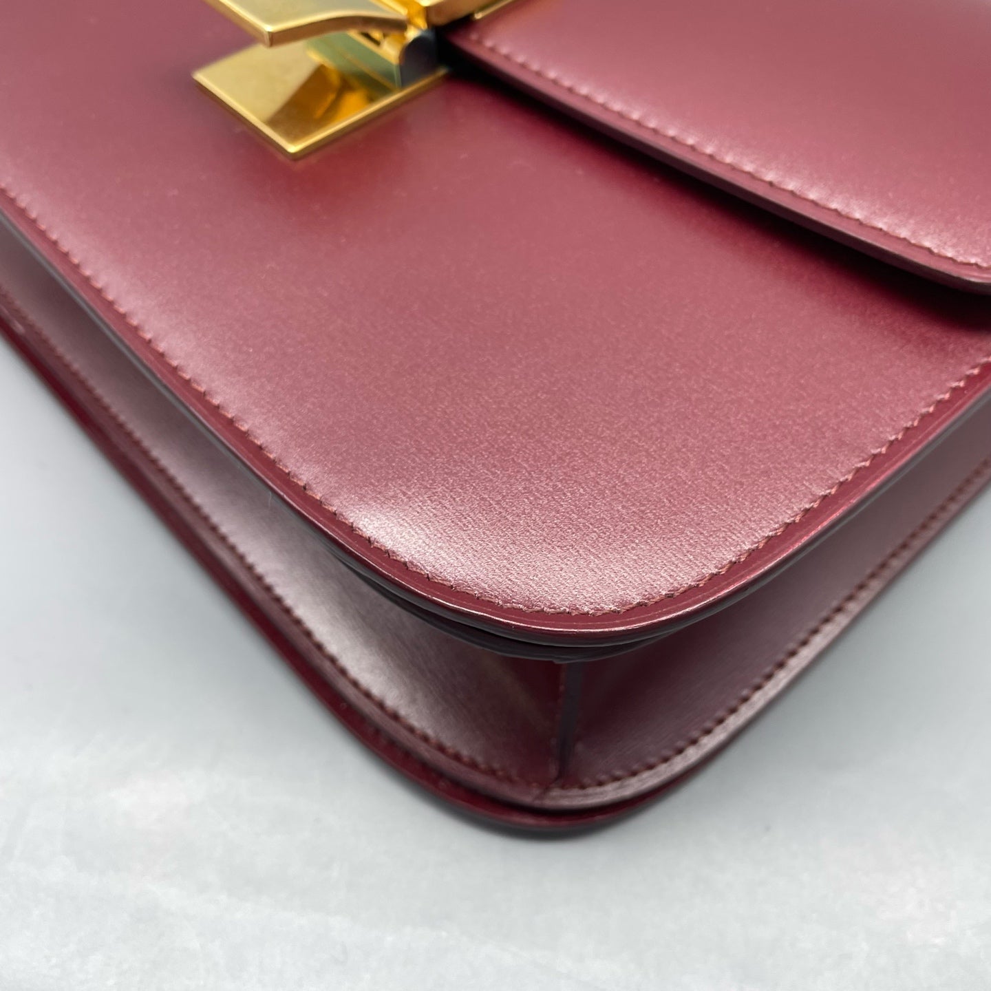Celine - Box Bag - Leather - Burgundy - (medium)