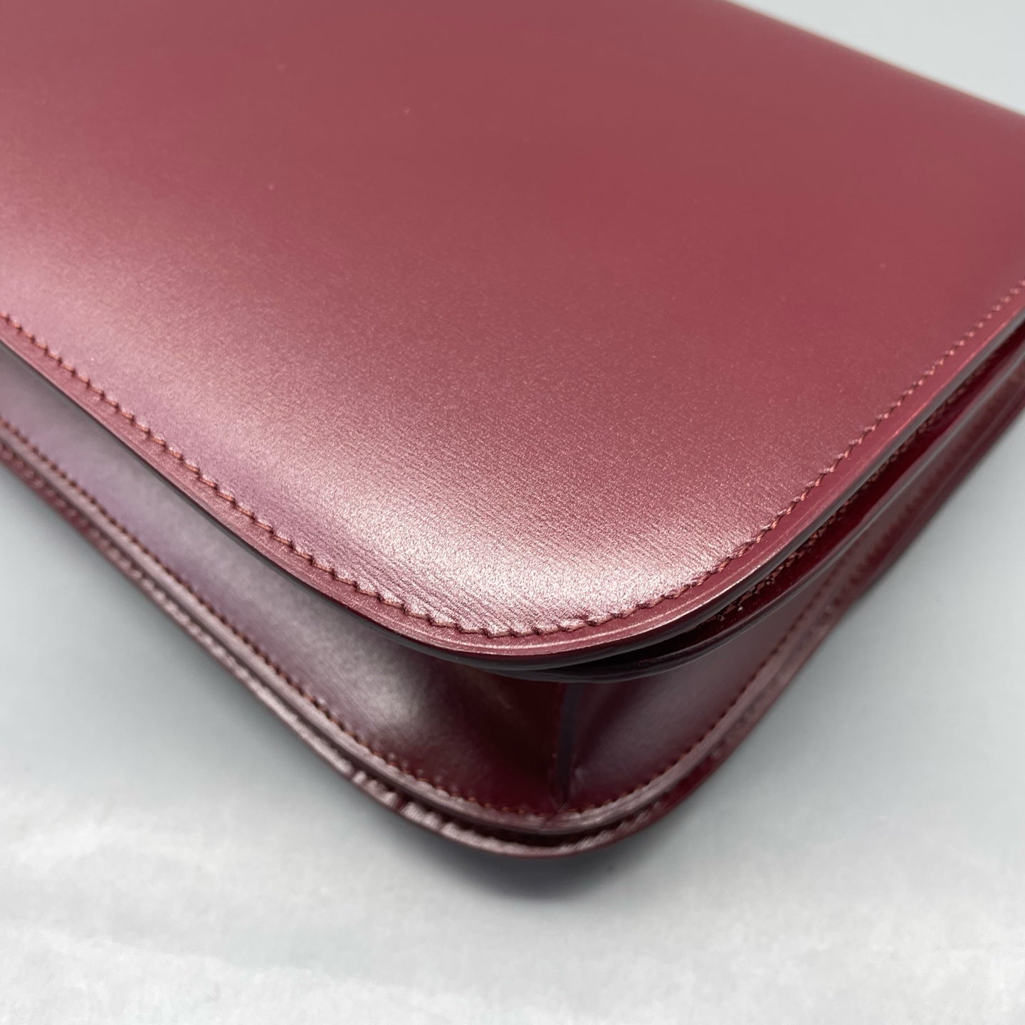 Celine - Box Bag - Leather - Burgundy - (medium)