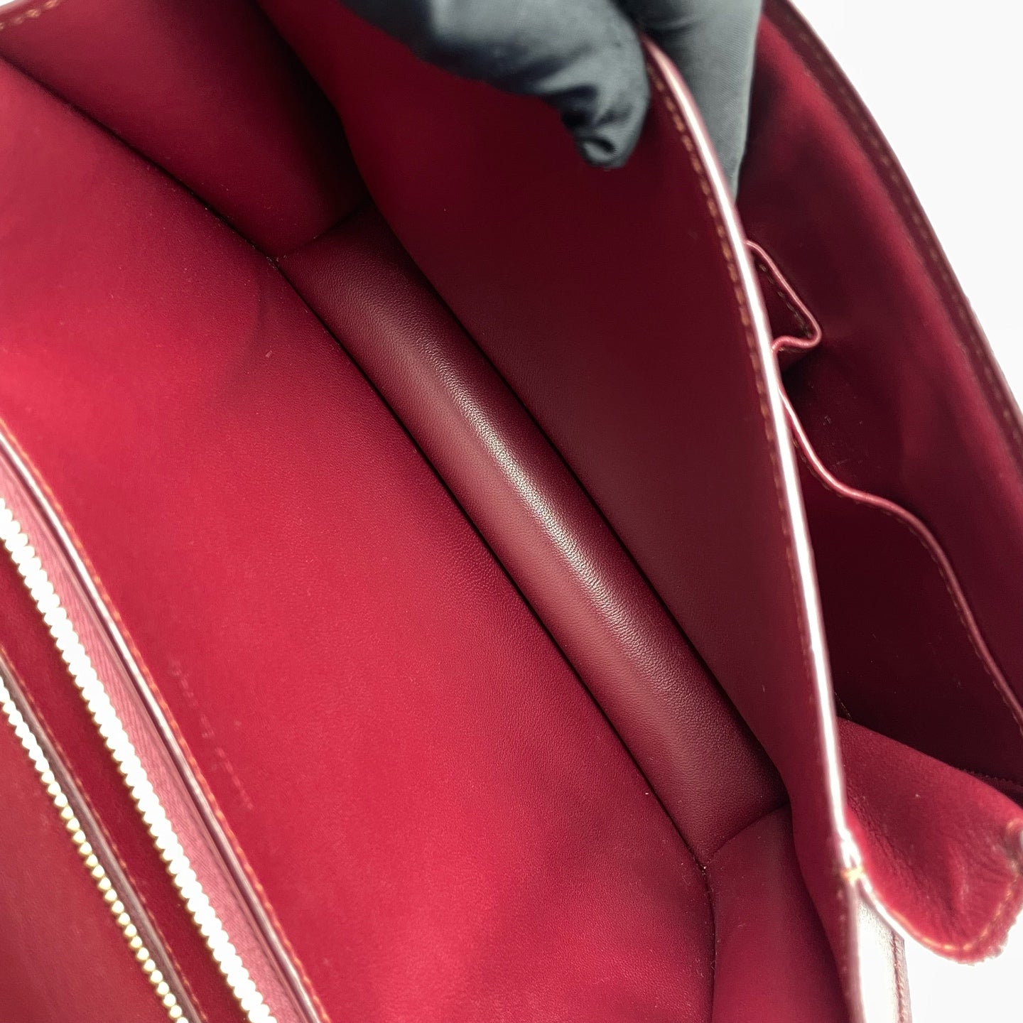 Celine - Box Bag - Leather - Burgundy - (medium)
