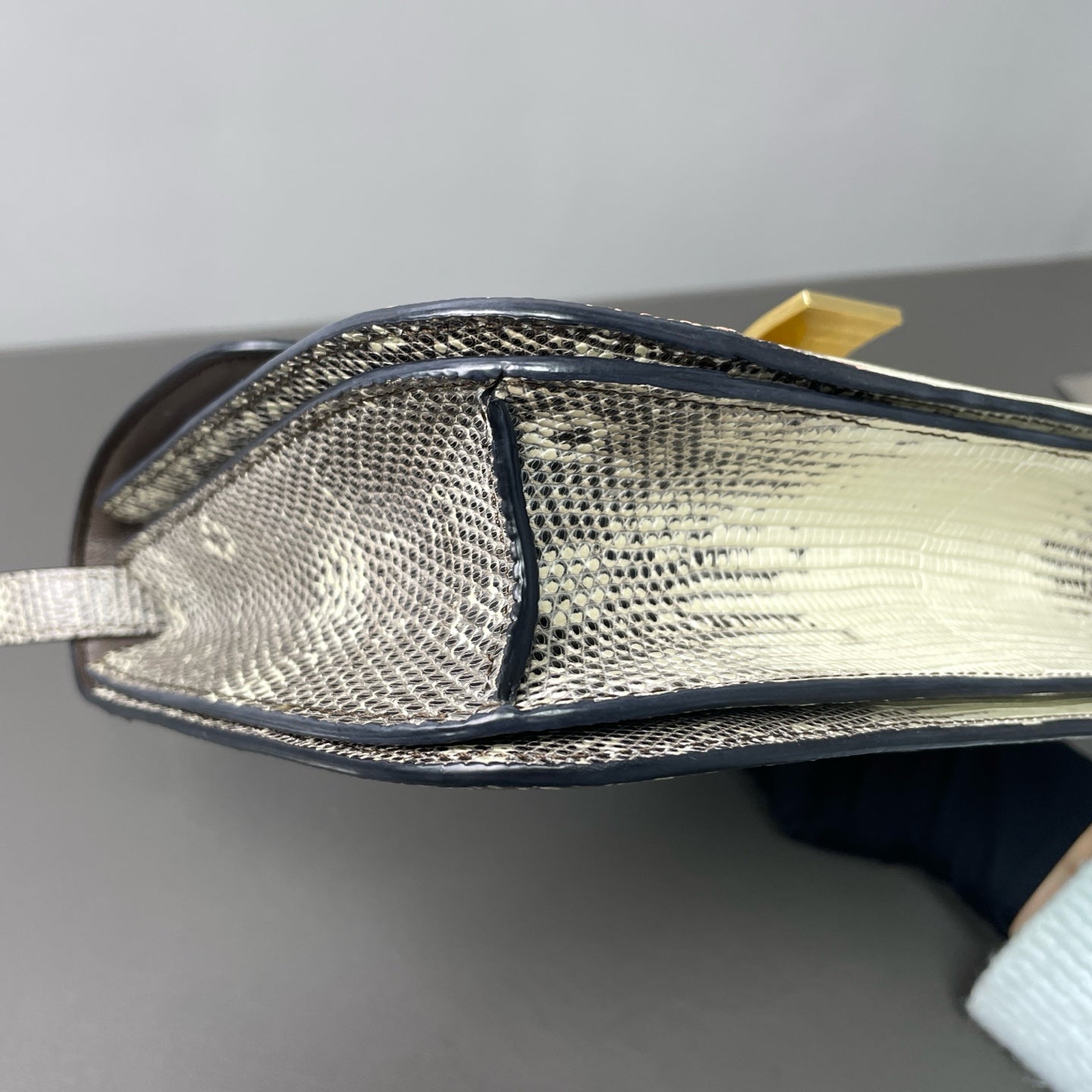 Celine - Box Bag - Lizard Leather - White and Grey - (Small)