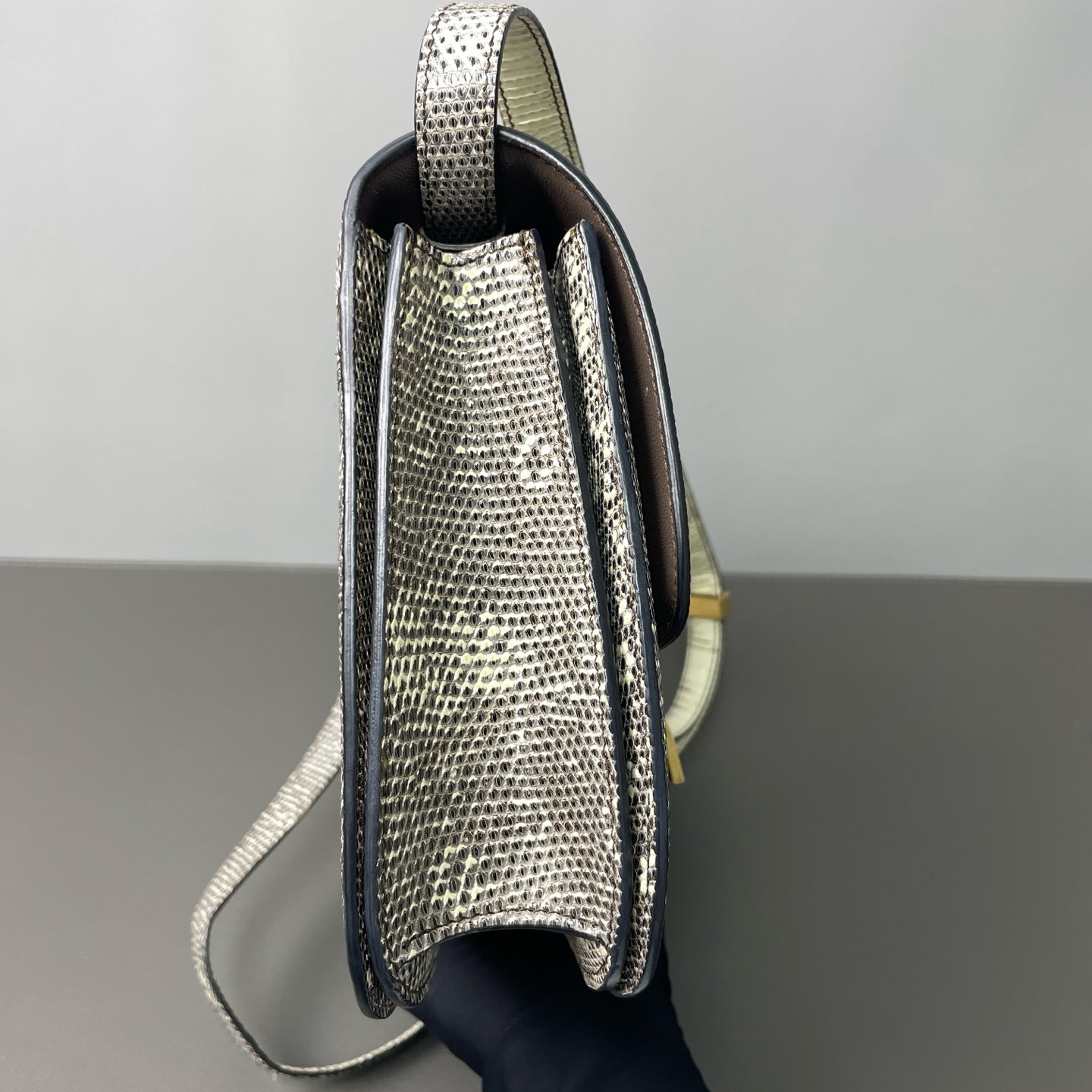 Celine - Box Bag - Lizard Leather - White and Grey - (Small)