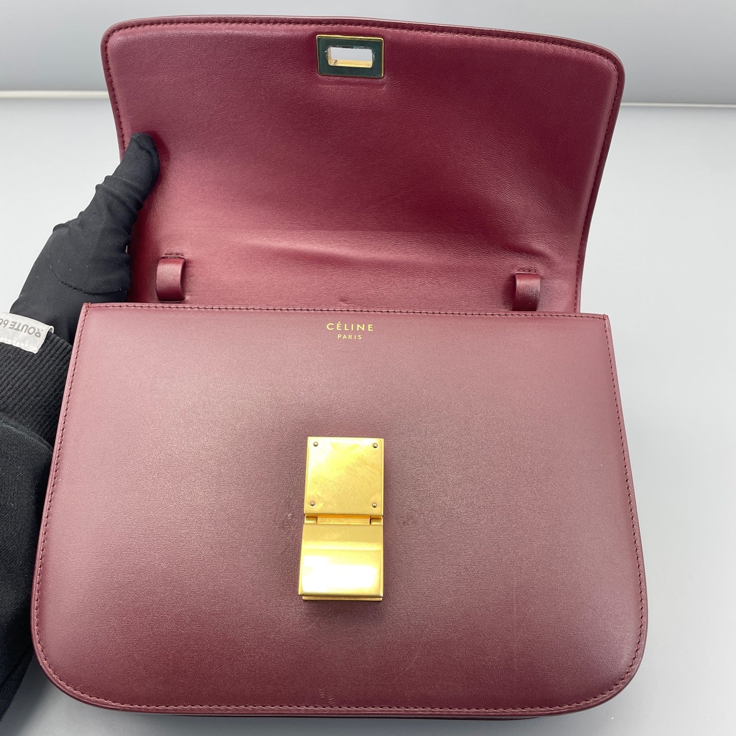 Celine - Box Bag Medium - Leather - Burgundy - (Medium)