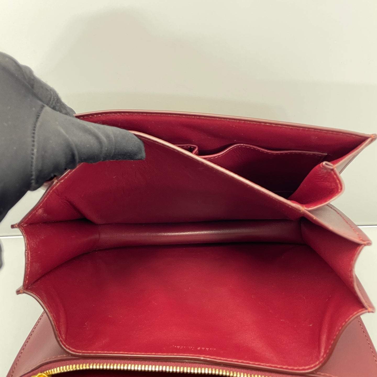 Celine - Box Bag Medium - Leather - Burgundy - (Medium)