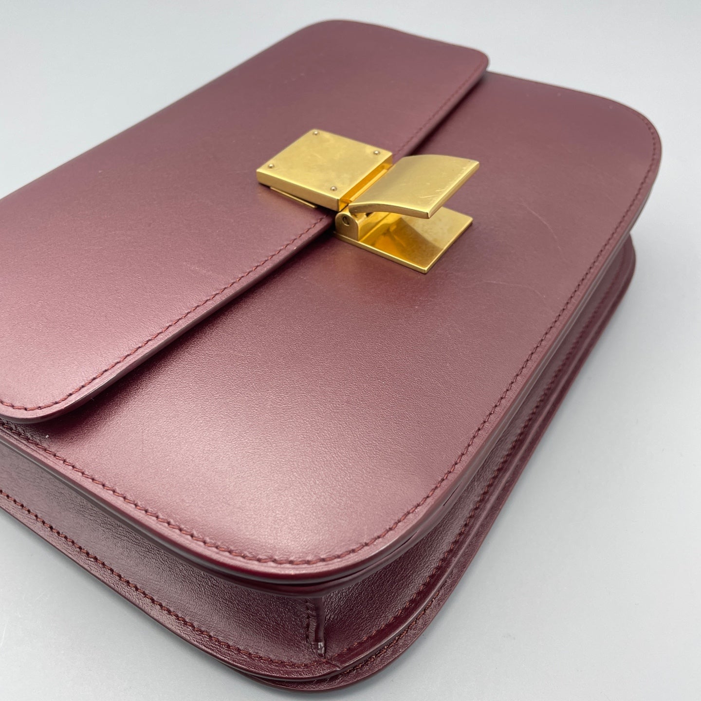 Celine - Box Bag Medium - Leather - Burgundy - (Medium)