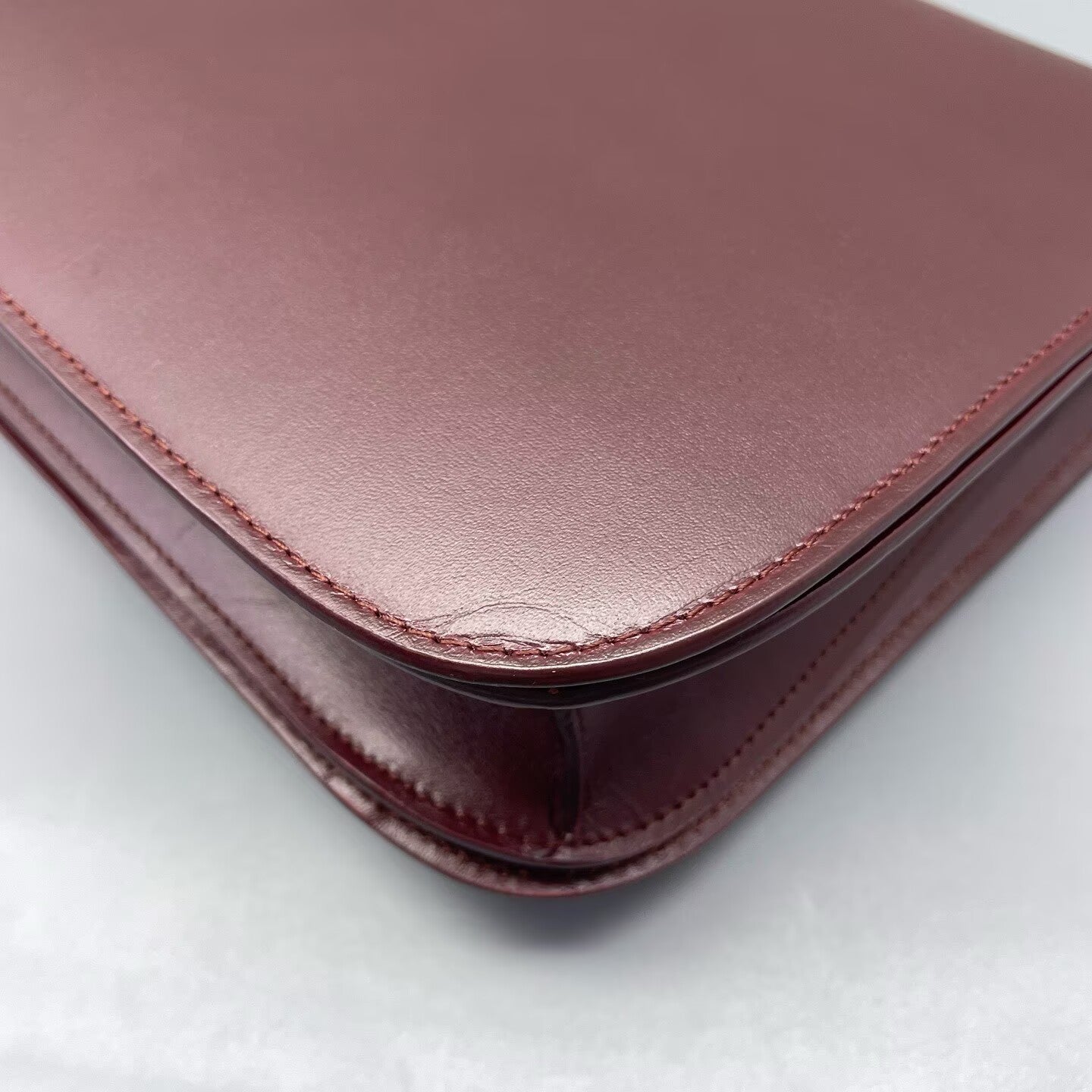 Celine - Box Bag - Smooth Calfskin Leather - Burgundy - (medium)