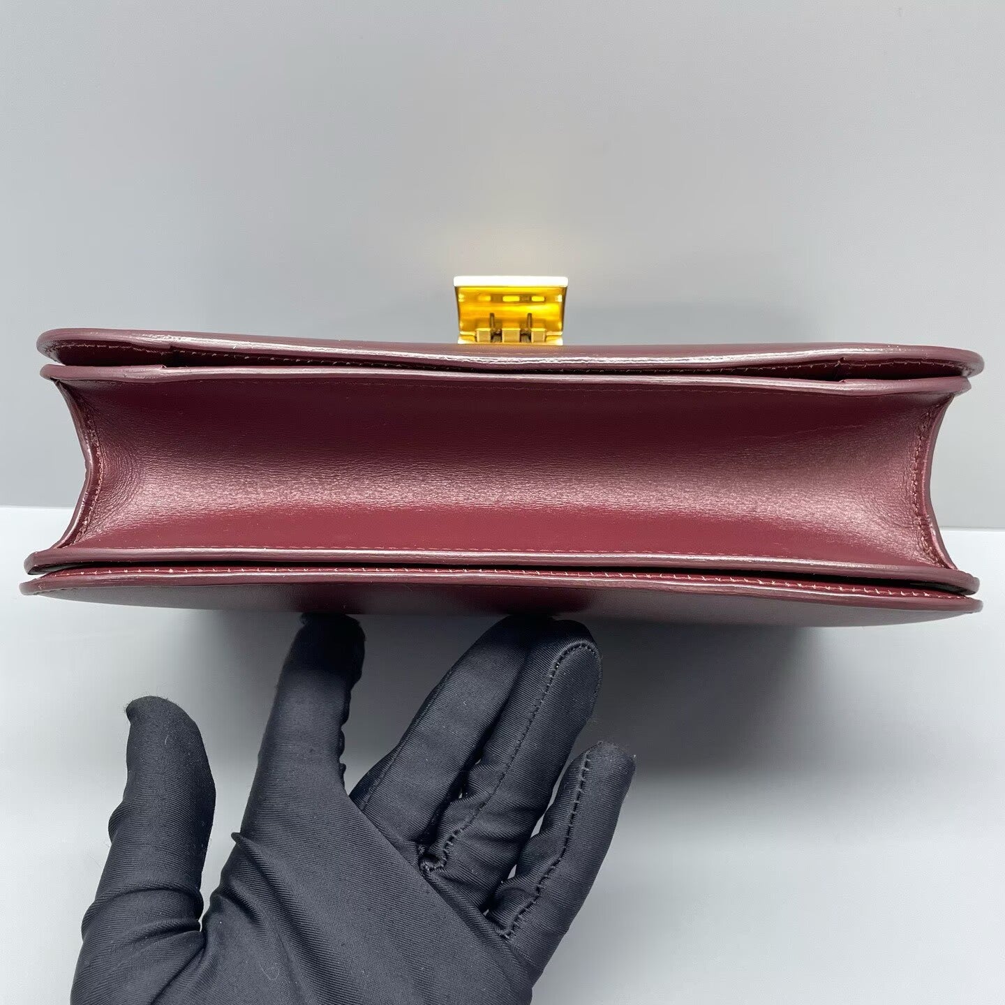 Celine - Box Bag - Smooth Calfskin Leather - Burgundy - (medium)
