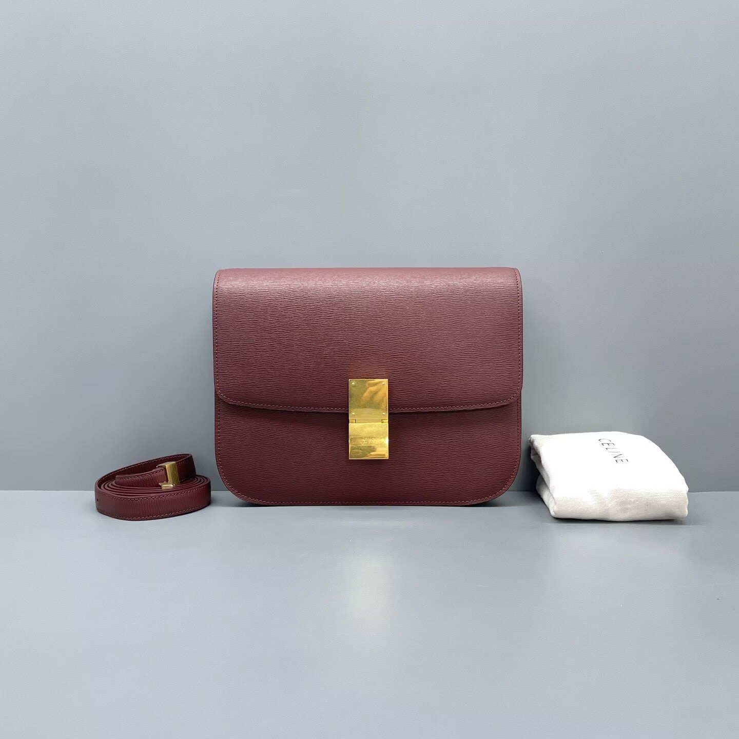 Celine - Box - Calfskin leather - Burgundy - (Medium)