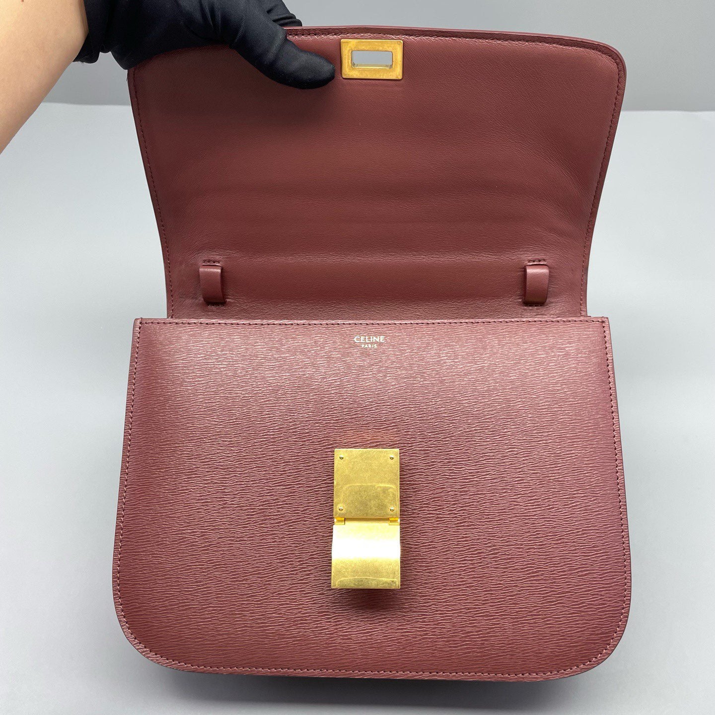 Celine - Box - Calfskin leather - Burgundy - (Medium)