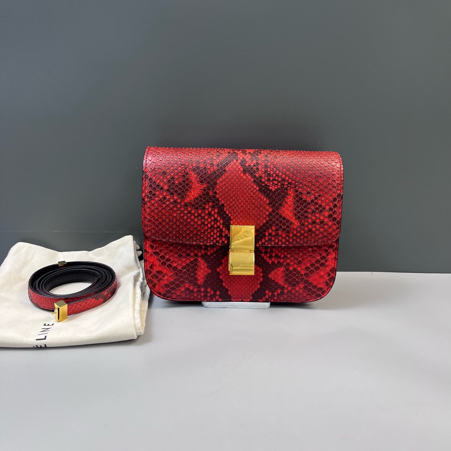 Celine - Box - Exotic leathers - Python - Red - (medium)